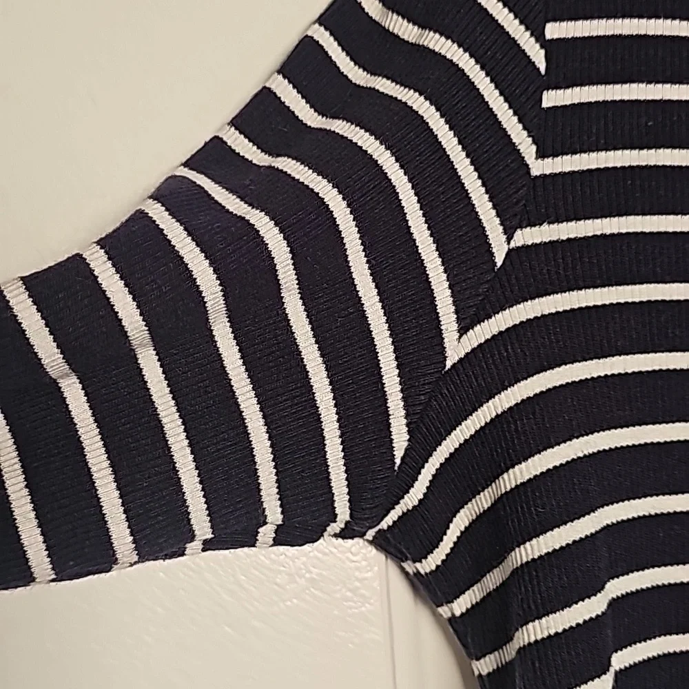Pendleton MP navy blue/white striped ruffled cardigan - Picture 12 of 15